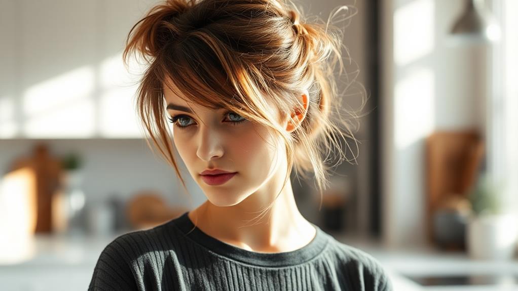 casual hairstyle with bangs