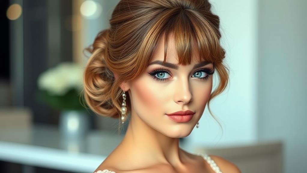 stylish bangs and updo