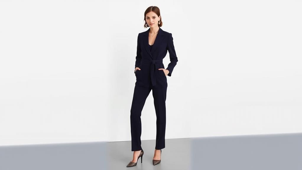 stylish blazer jumpsuit ensemble